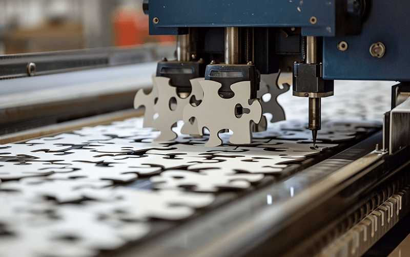 automatic paper puzzles punching machine in factory