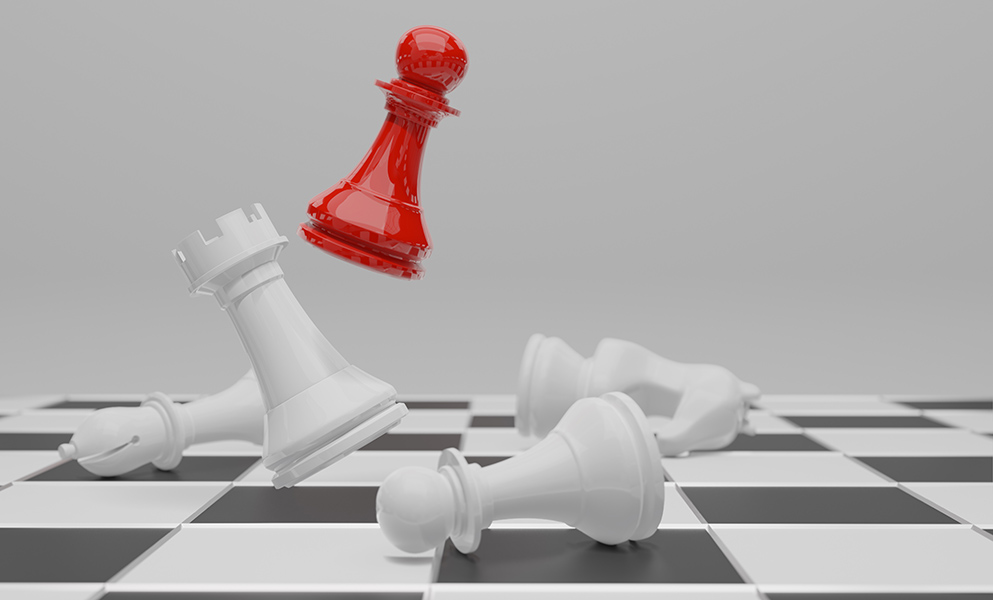 chess board game, business competitive concept, copy space 3d re