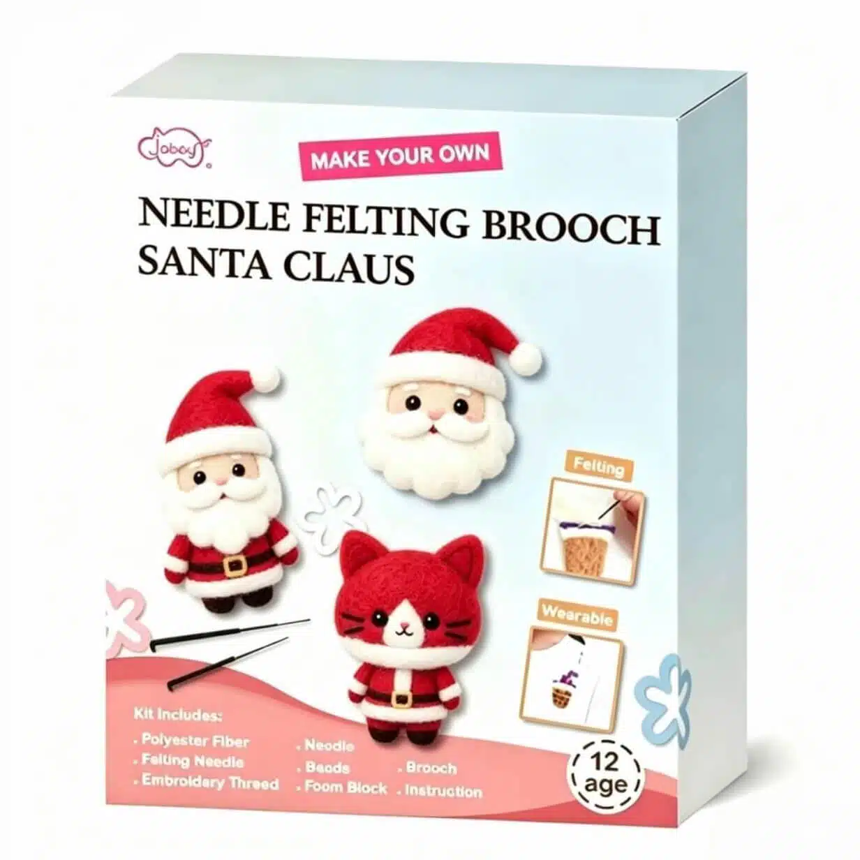 needle felting brooches santa