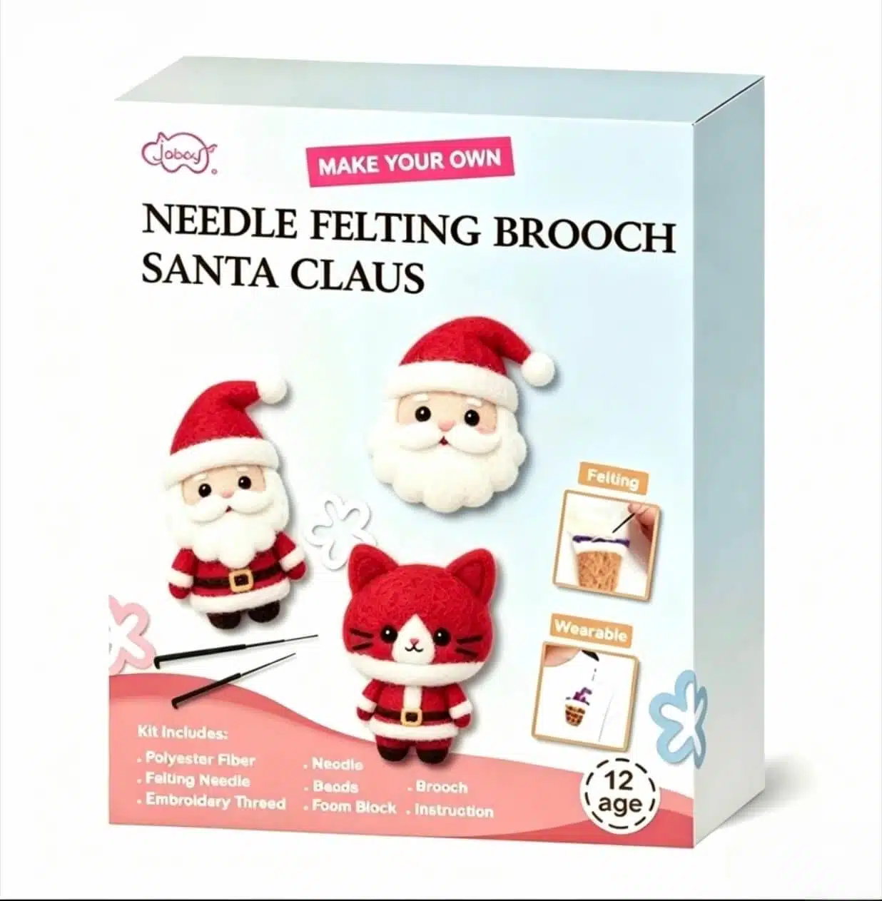 needle felting brooches santa claus