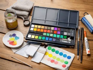 watercolor paint set tools