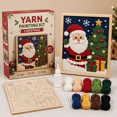 Christmas yarn painting